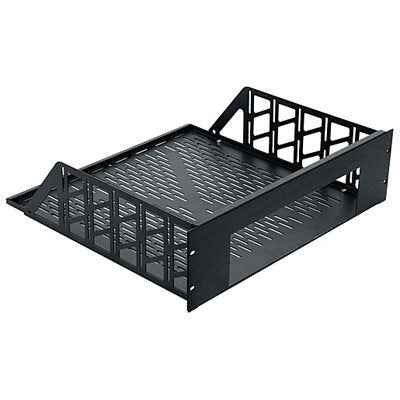 Middle Atlantic RSH4A3X Three Space Anodized Black Brushed Custom Rack Shelf - 17.5" Deep