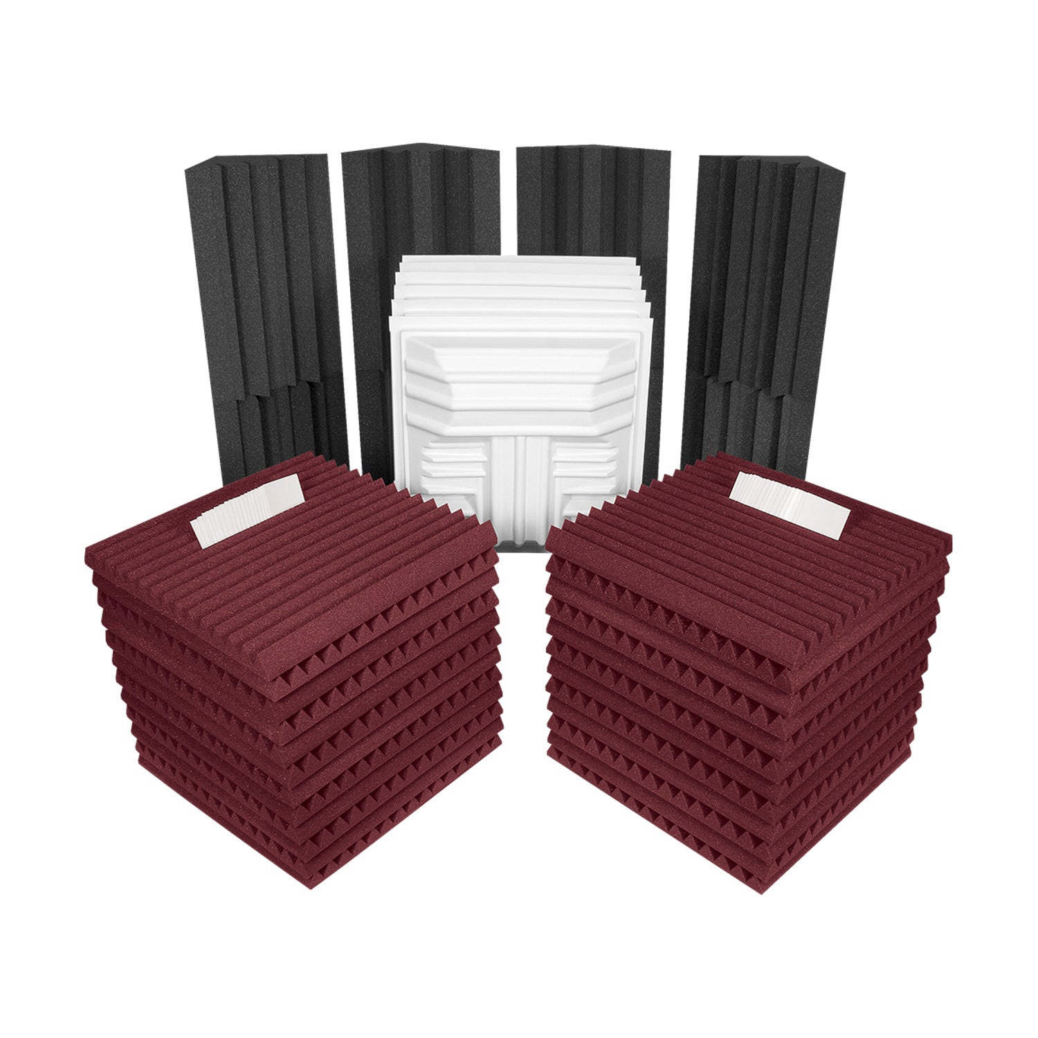 Auralex Deluxe Plus Roominator Kit - Acoustic Treatment Package (Charcoal/Burgundy)