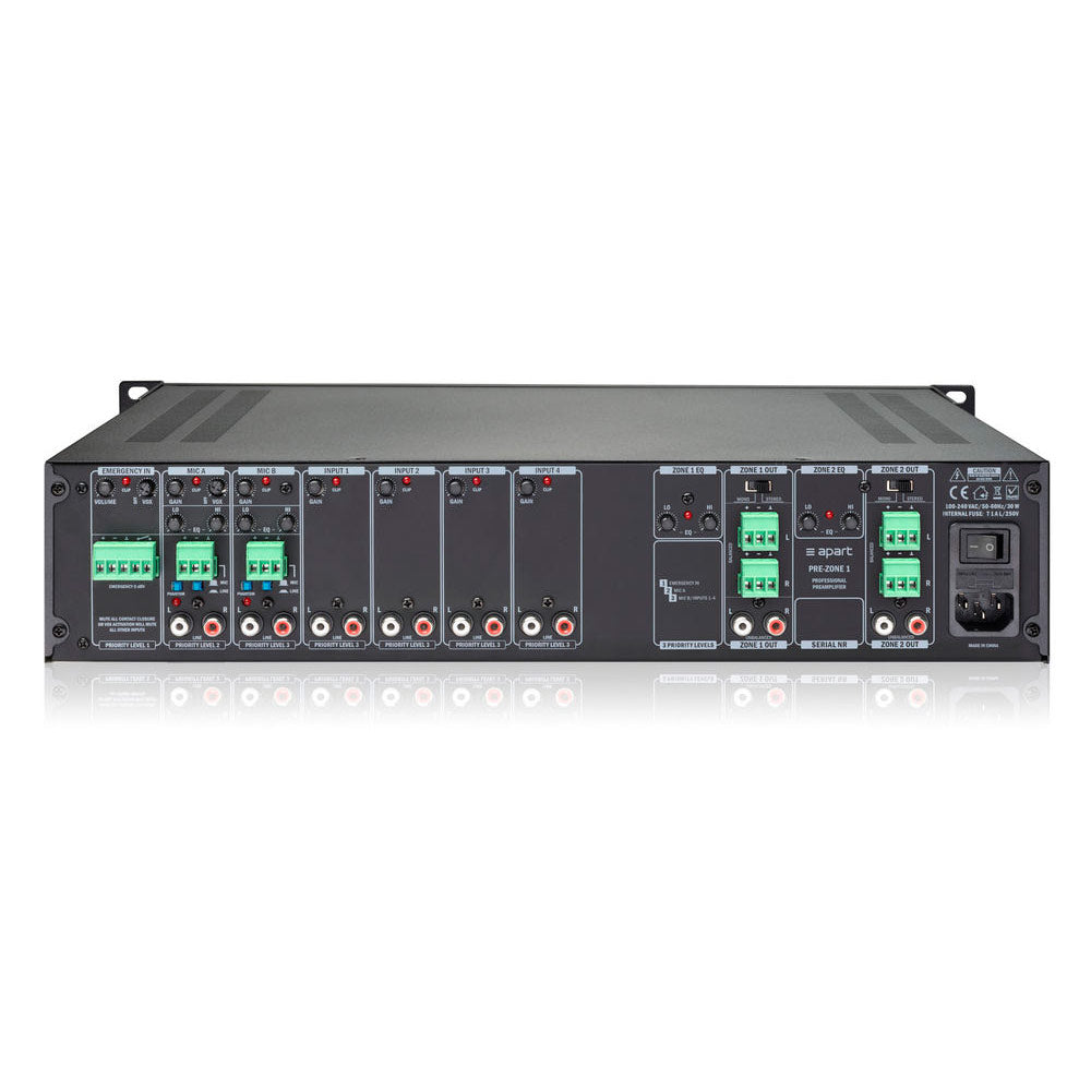 Biamp PRE-ZONE1 Stereo Preamp/2-Zone Mixer