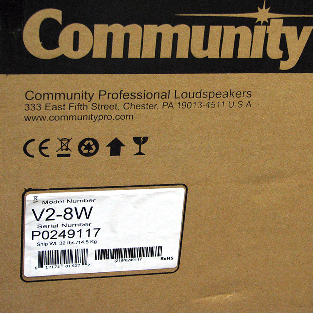 Community V2-8W Two-Way Full-Range Compact Loudspeaker System - White