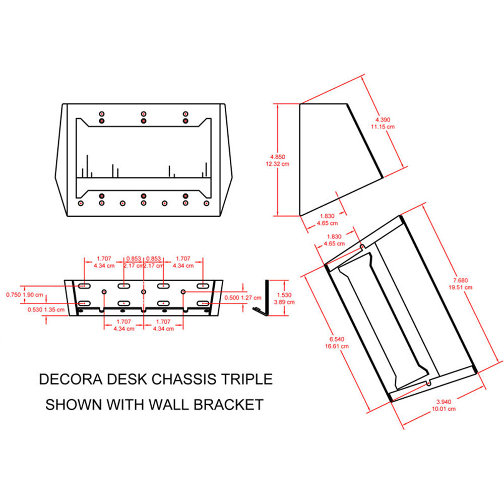 RDL DC-3W Desktop or Wall Mounted Chassis for Decora Remote Controls and Panels