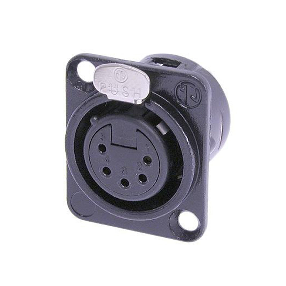 Neutrik NC5FD-L-BAG-1 D Series XLR5F Receptacle (Black/Silver Pins)