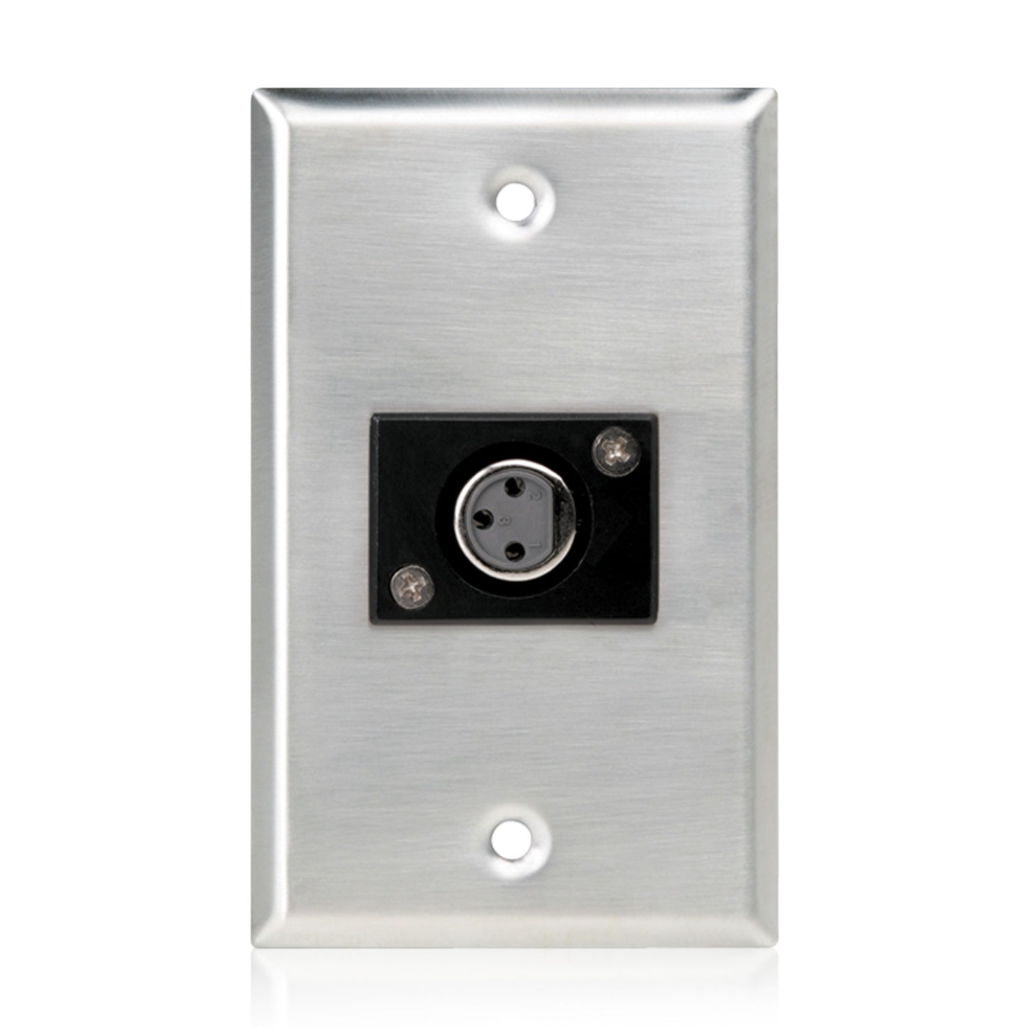 AtlasIED SG-XLR-F1 - Single-Gang Stainless Steel Wall Plate with Single XLR Female Jack