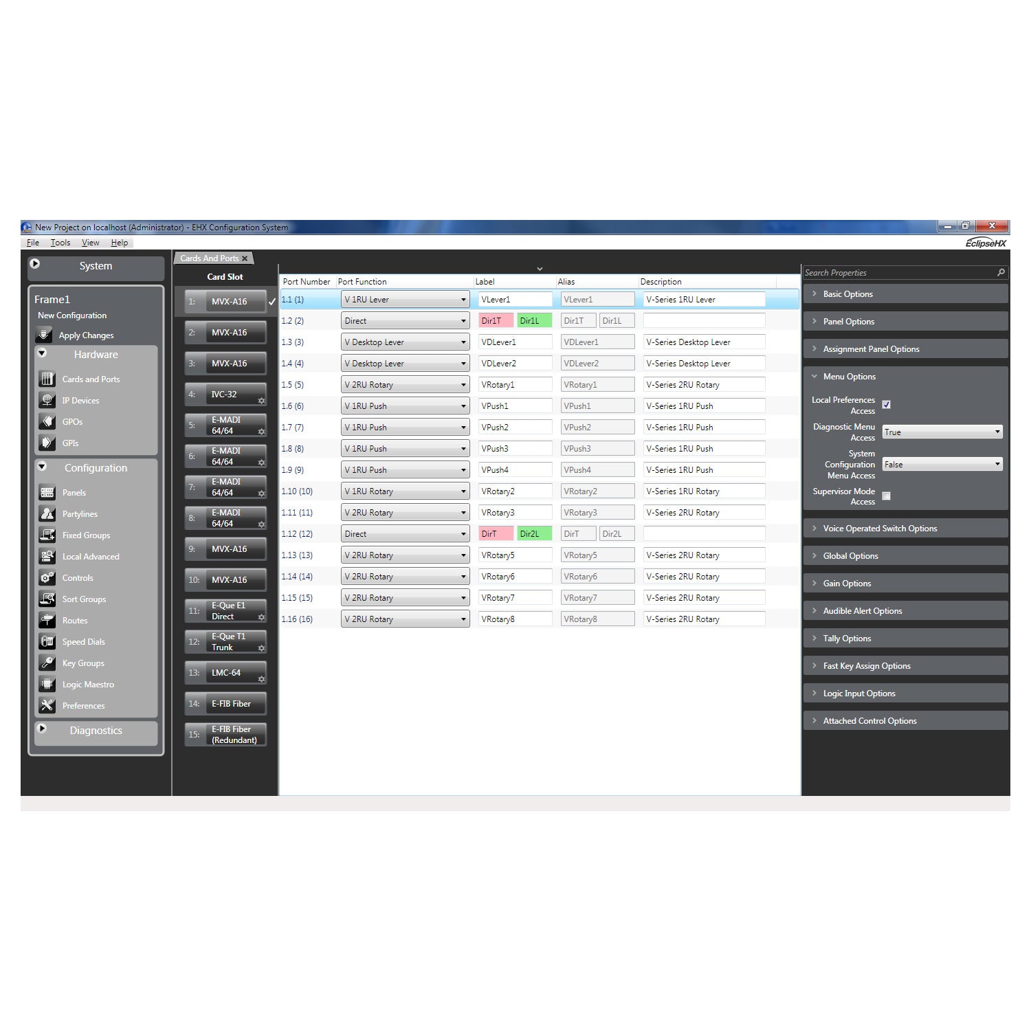 Clear-Com EHX - Control and Configuration Software for Eclipse HX Intercom