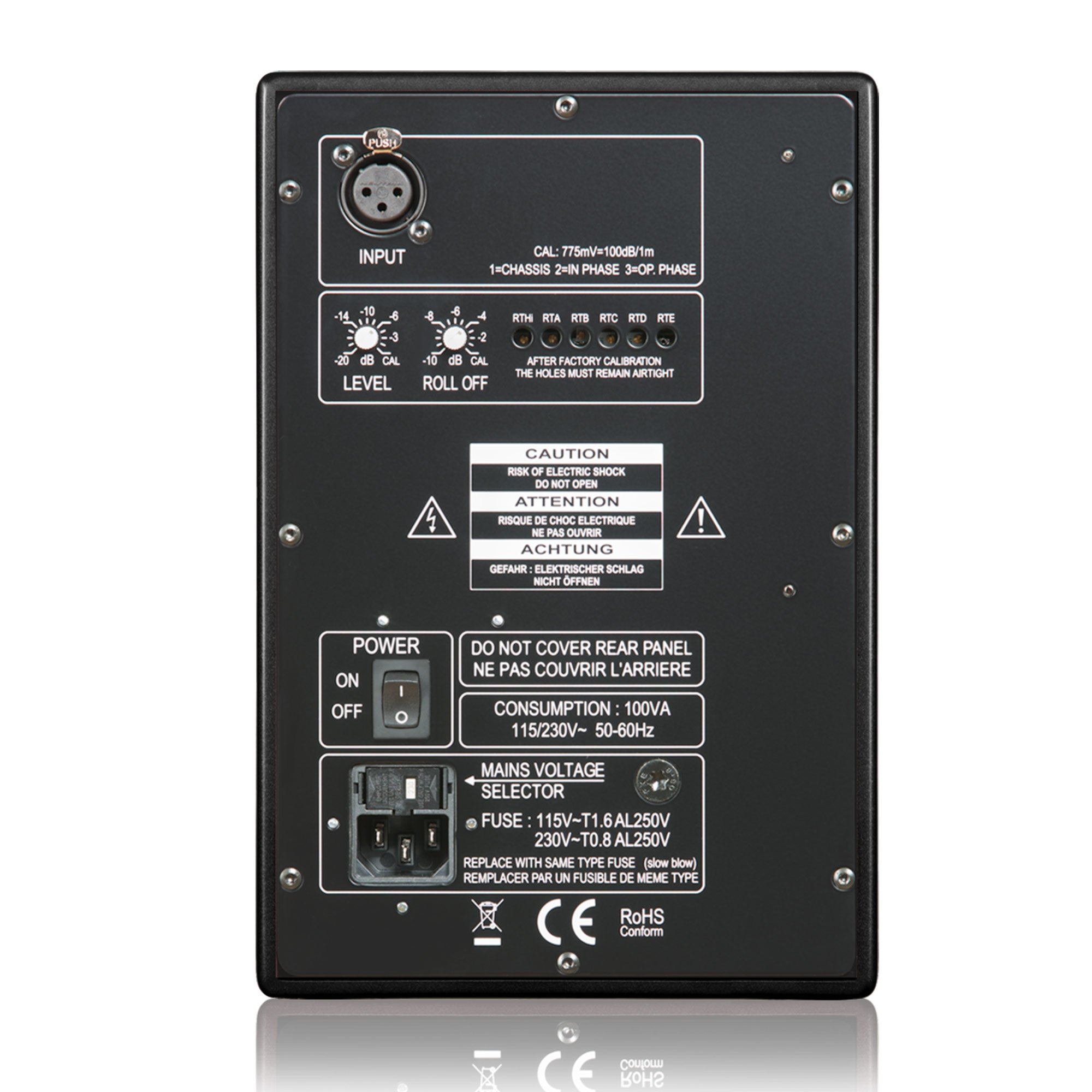 PSI Audio A14-M Broadcast - Compact Two-Way Studio Monitor with Bracket (Black)