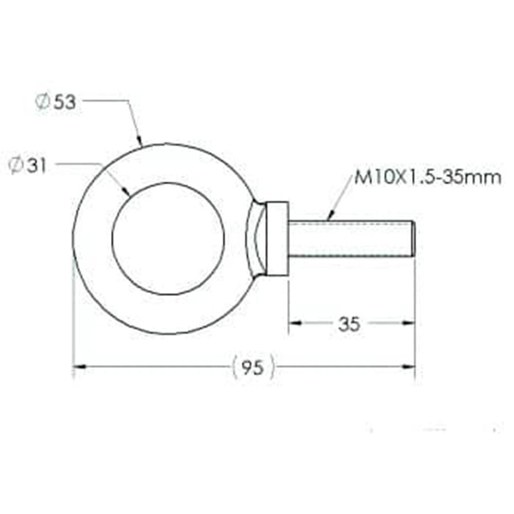Adaptive Technologies EB-M10-S - Drop Forged Speaker Rigging Eyebolt (M10 Threaded / Silver)