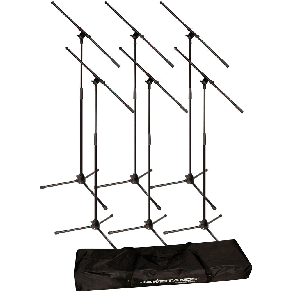 Ultimate Support JamStands JSMCFB6PK Set of 6 Boom Mic Stands with Bag
