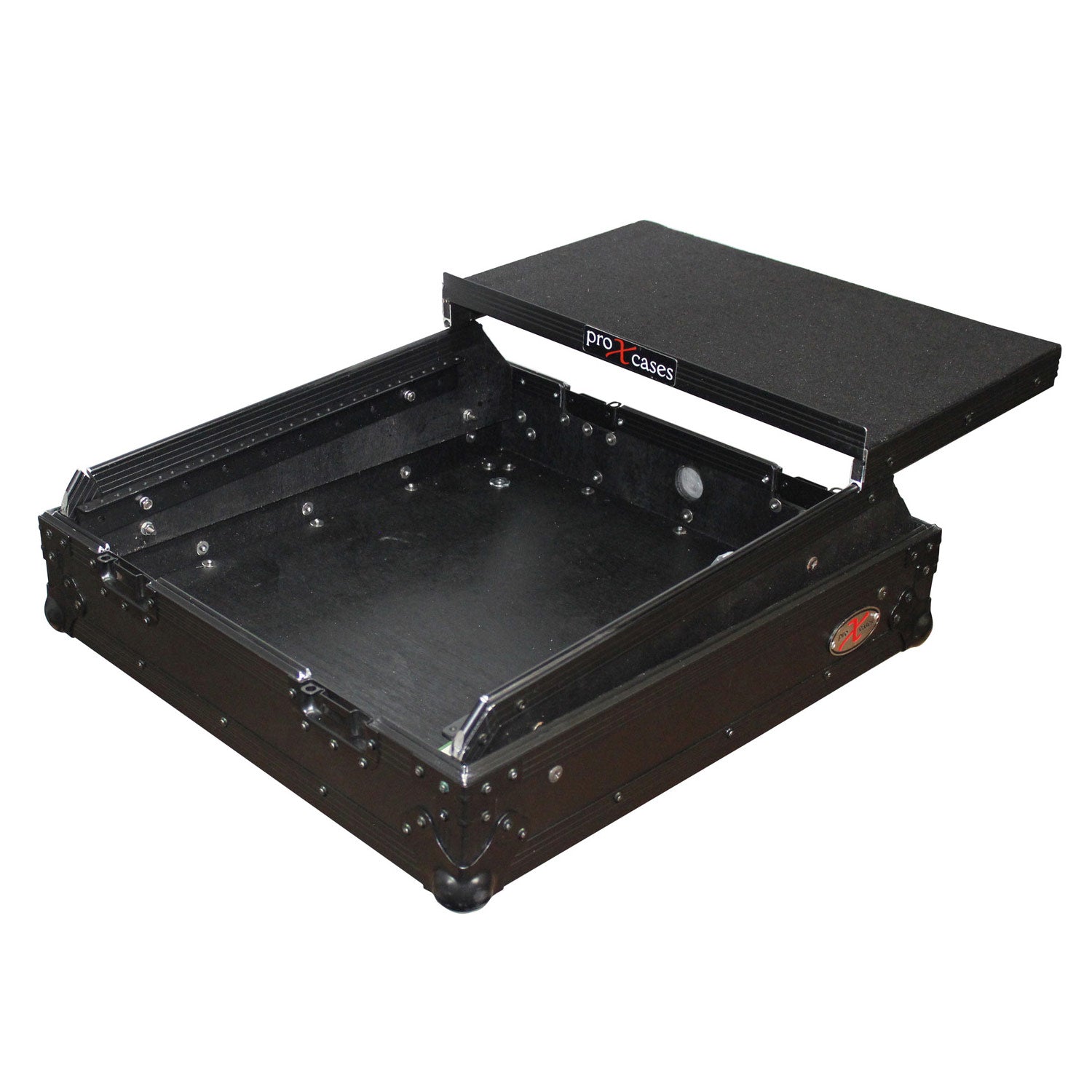 ProX XS-19MIXLTBL - Rack Mount 19" Mixer W/ 10U Slantsliding Laptop Shelf - Black On Black