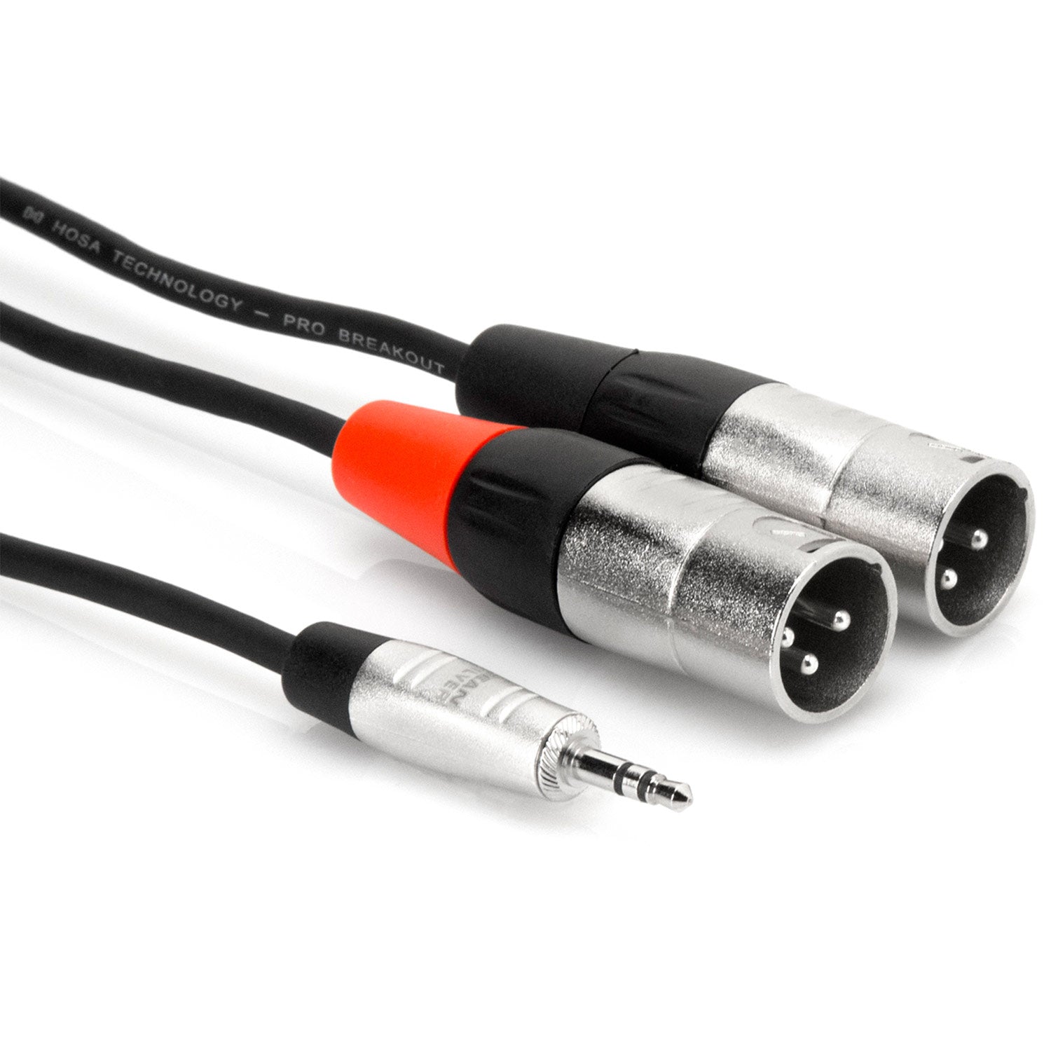 Hosa HMX-015Y Pro Stereo Breakout, REAN 3.5 mm TRS to Dual XLR3M, 15 feet