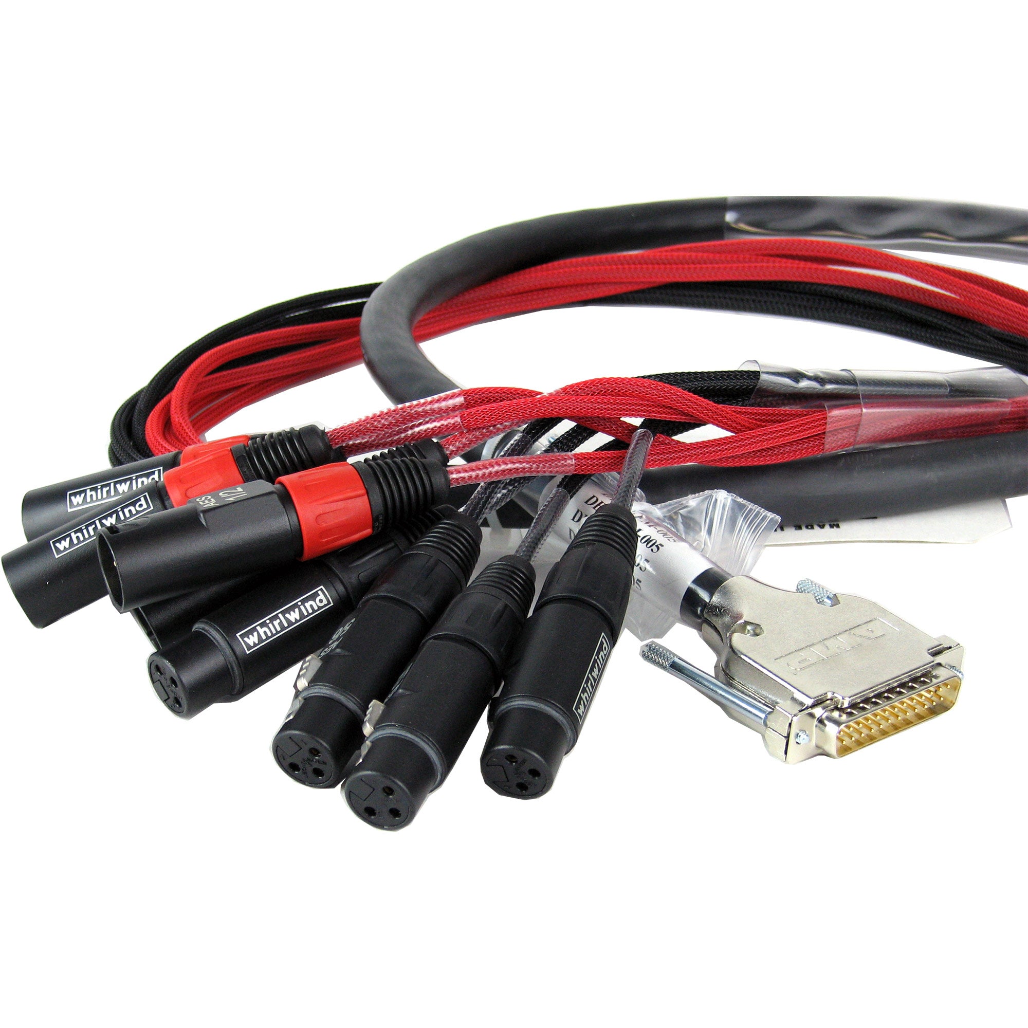 Whirlwind DBF2-FM-005 Studio Series DB25 to 4xXLRM / 4xXLRF AES Fanout Snake (5 Foot)