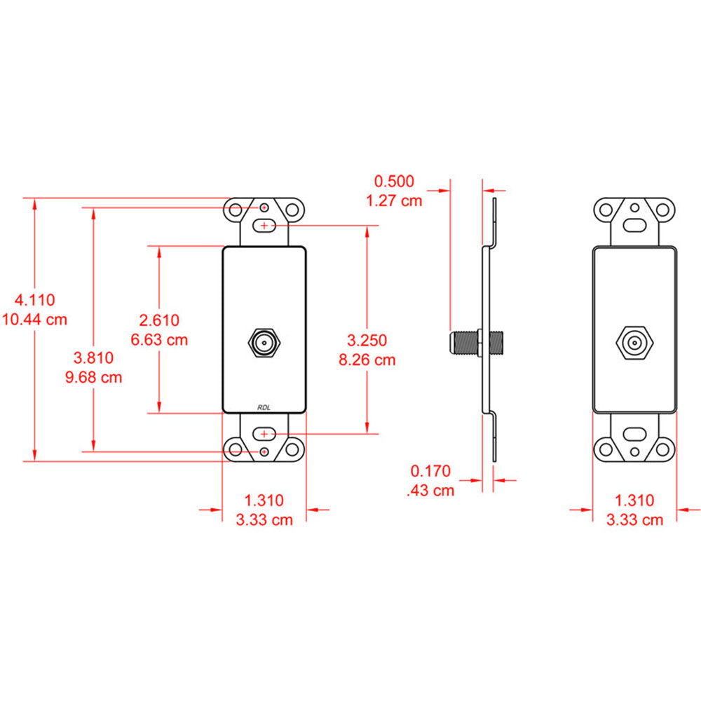 RDL DS-FC Double Type F Jack on D Plate - Stainless Steel