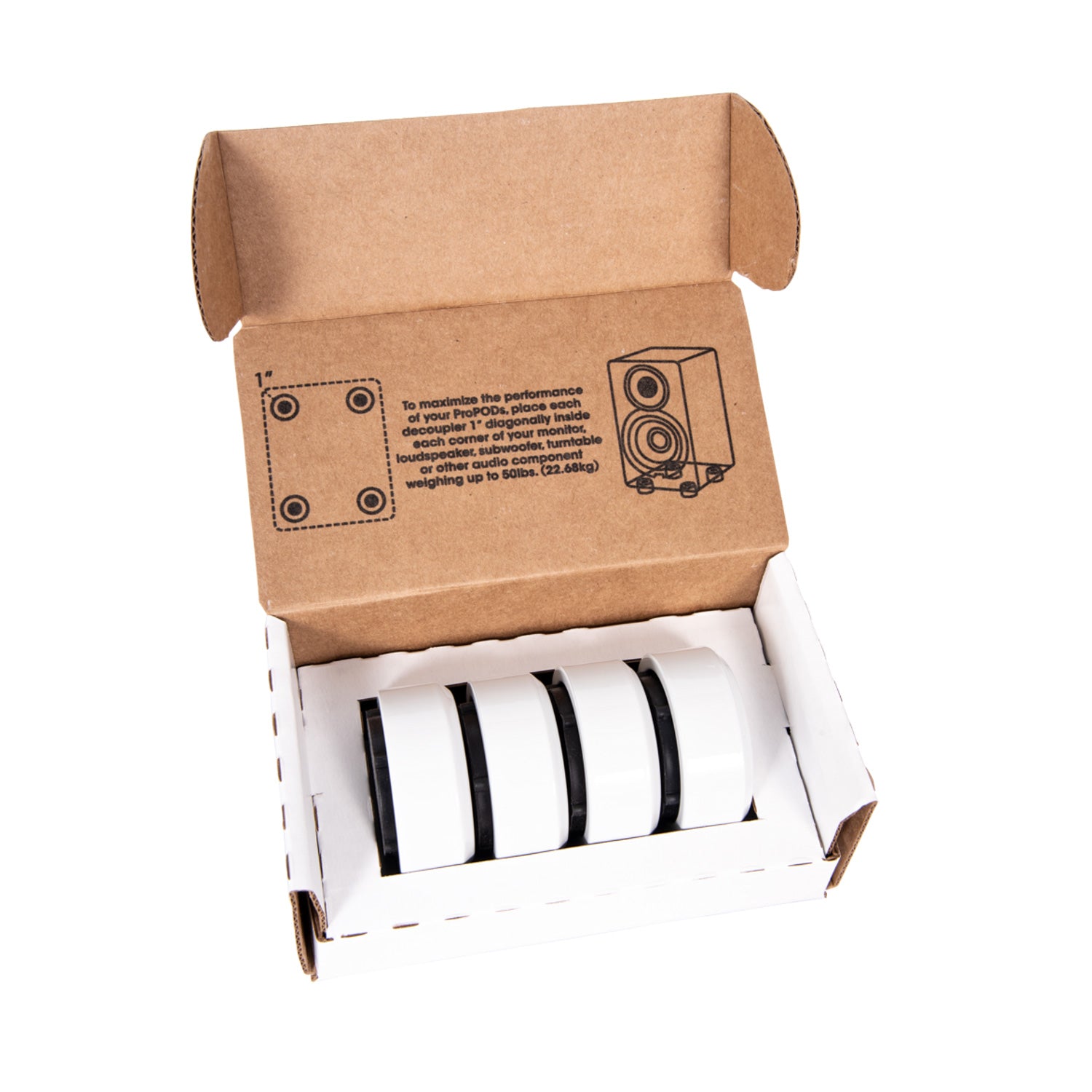 Auralex ProPOD - Acoustic Decouplers for Studio Monitors (White / 4 Pack)