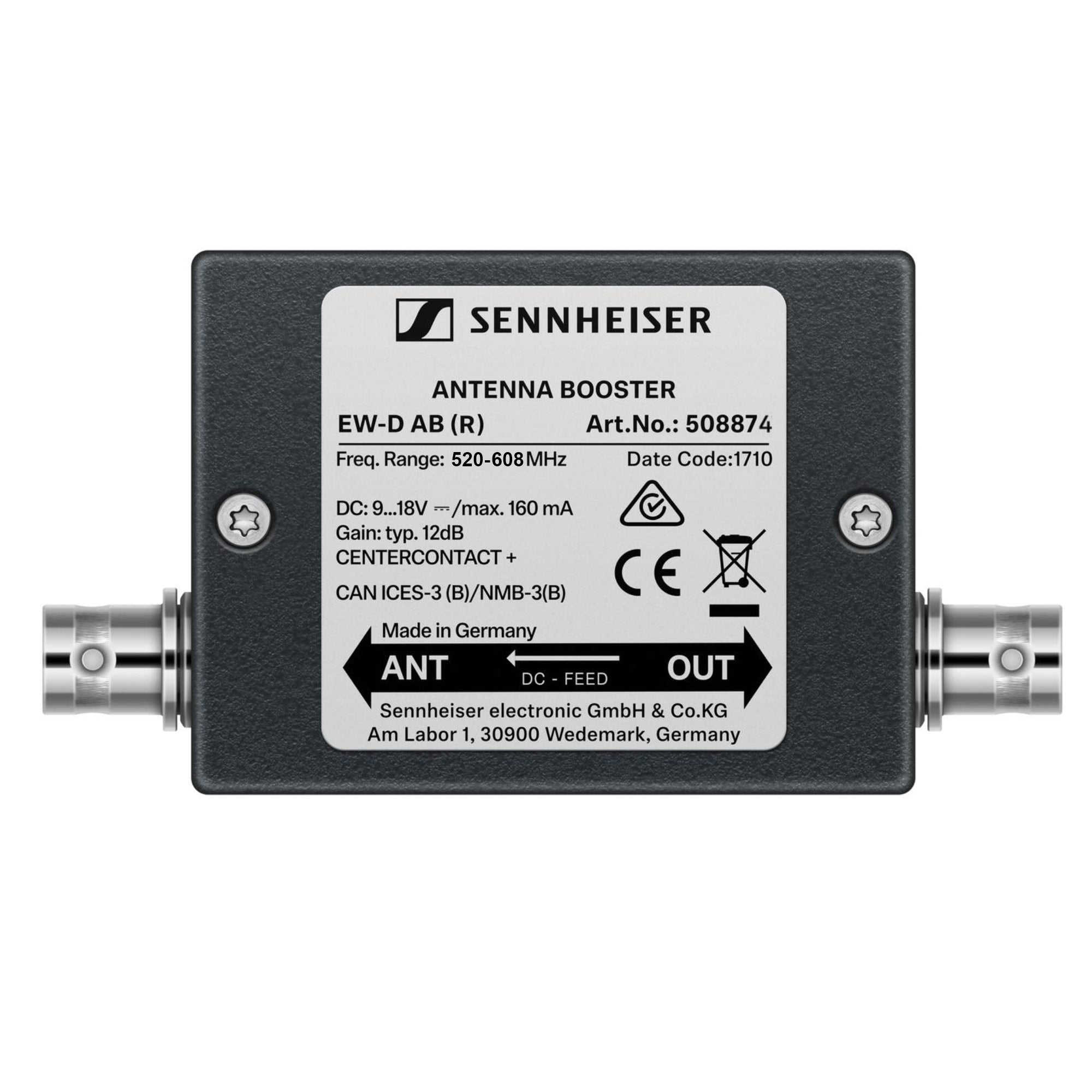 Sennheiser EW-D AB - Inline Antenna Booster for EW-D Wireless (R Band / 520-608 MHz)