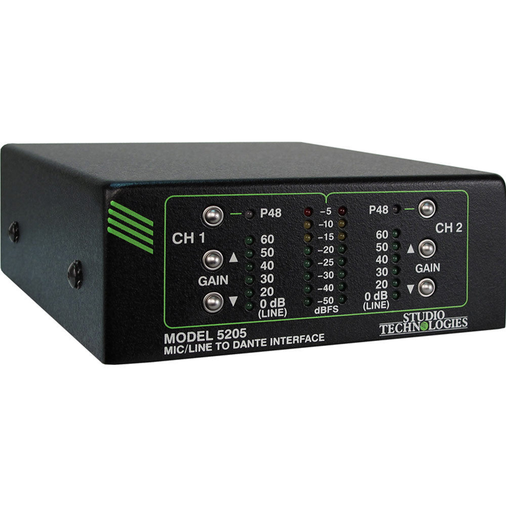 Studio Technologies Model 5205 2-Channel Mic/Line to Dante Interface