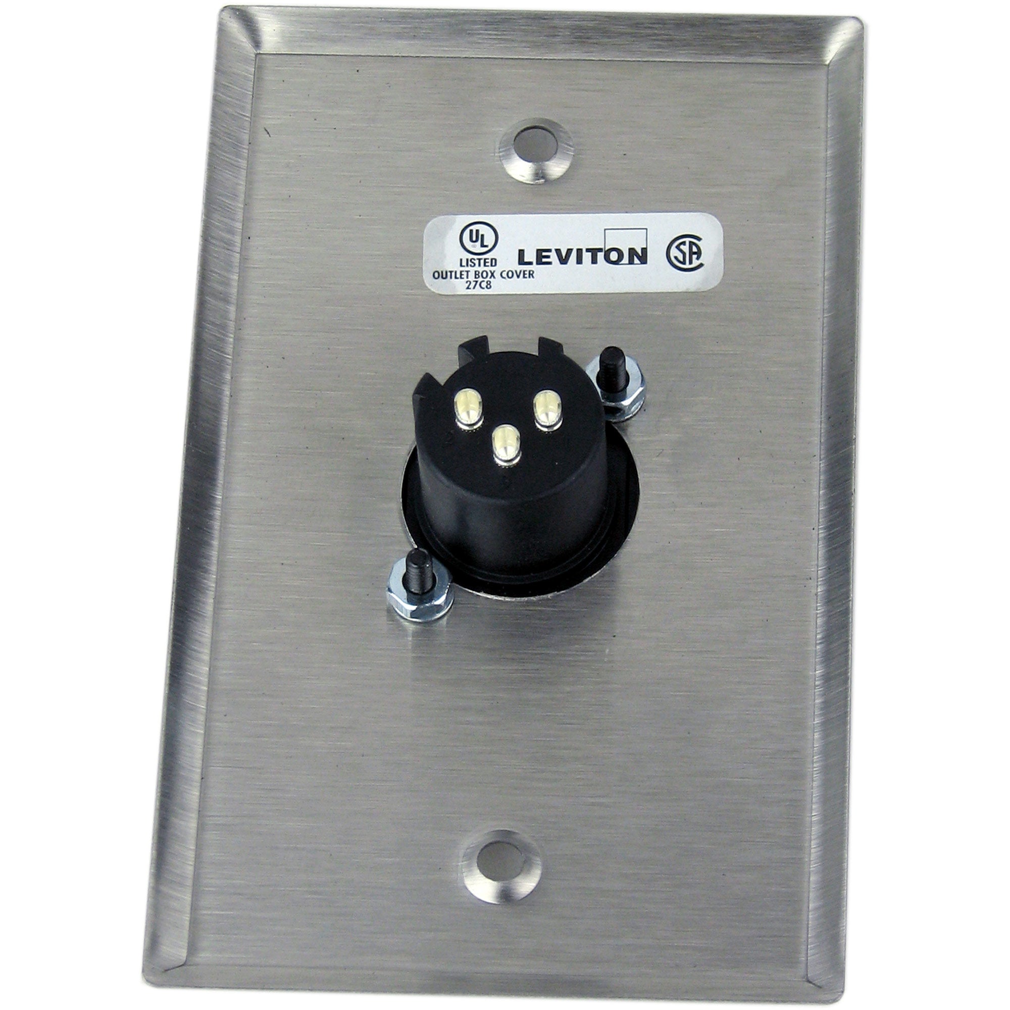 Pro Co WP1027 Single Gang Wall Plate with Single XLR Male (Stainless Steel)