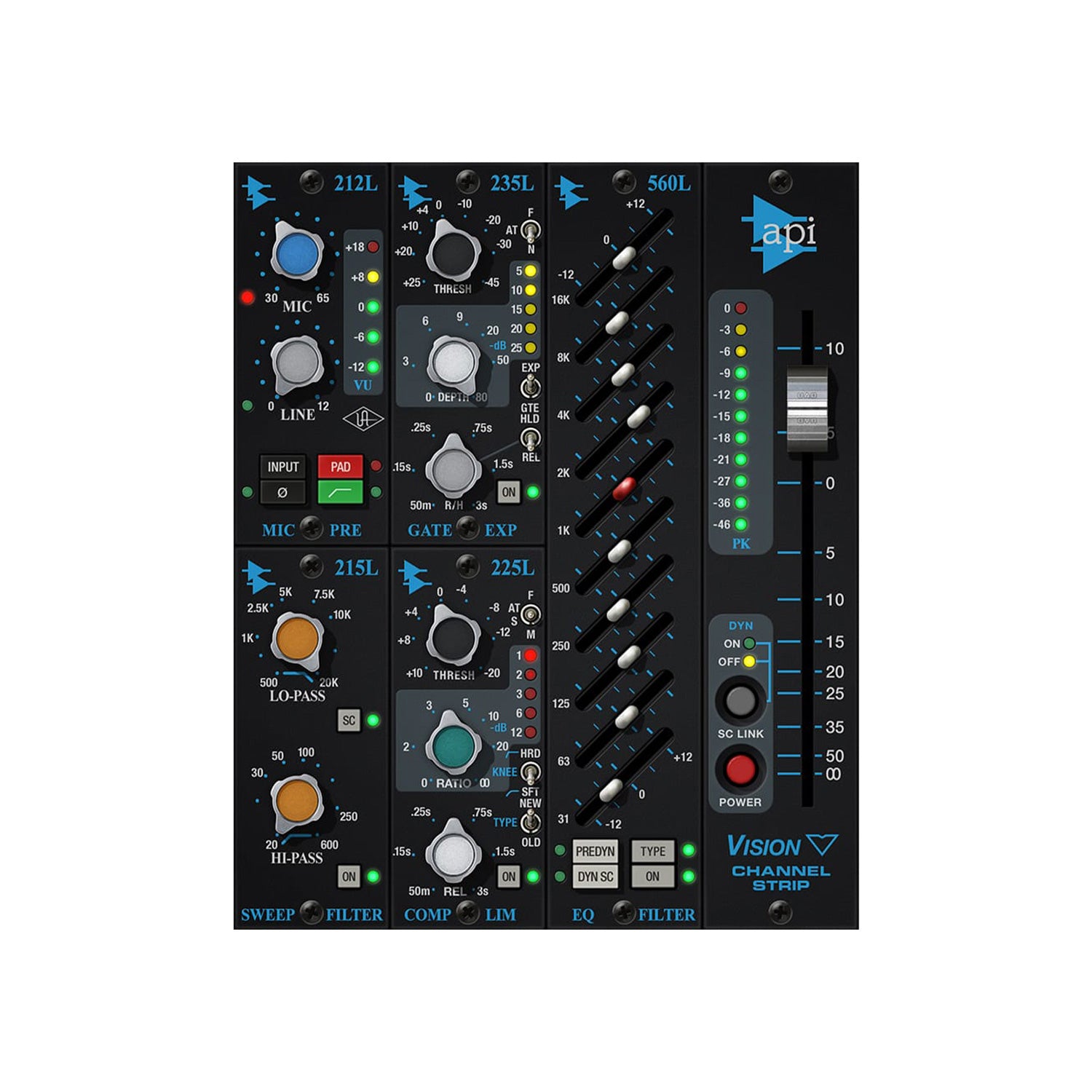 Universal Audio API Vision Channel Strip Collection - Console Plugin (VST/AU/AAX / UAD or Native)