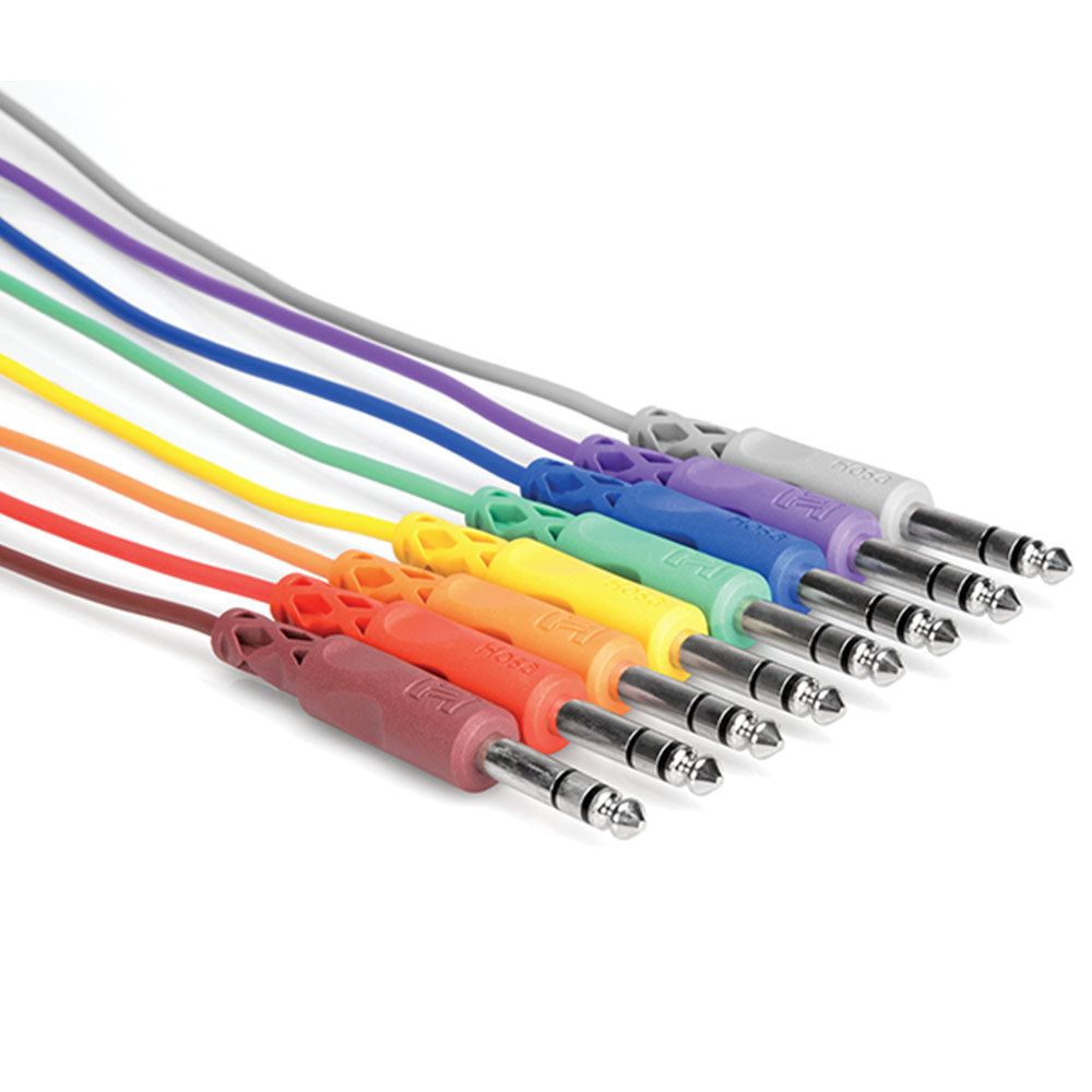 Hosa CSS-830 Stereo 1/4" Patchbay cable - 1 feet (Set of 8)