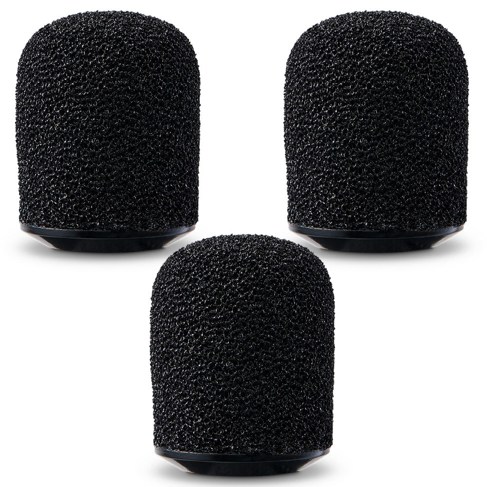 Shure RPMDL4SFWS Snap Fit Windscreens for DuraPlex Series (Black / Set of 3)