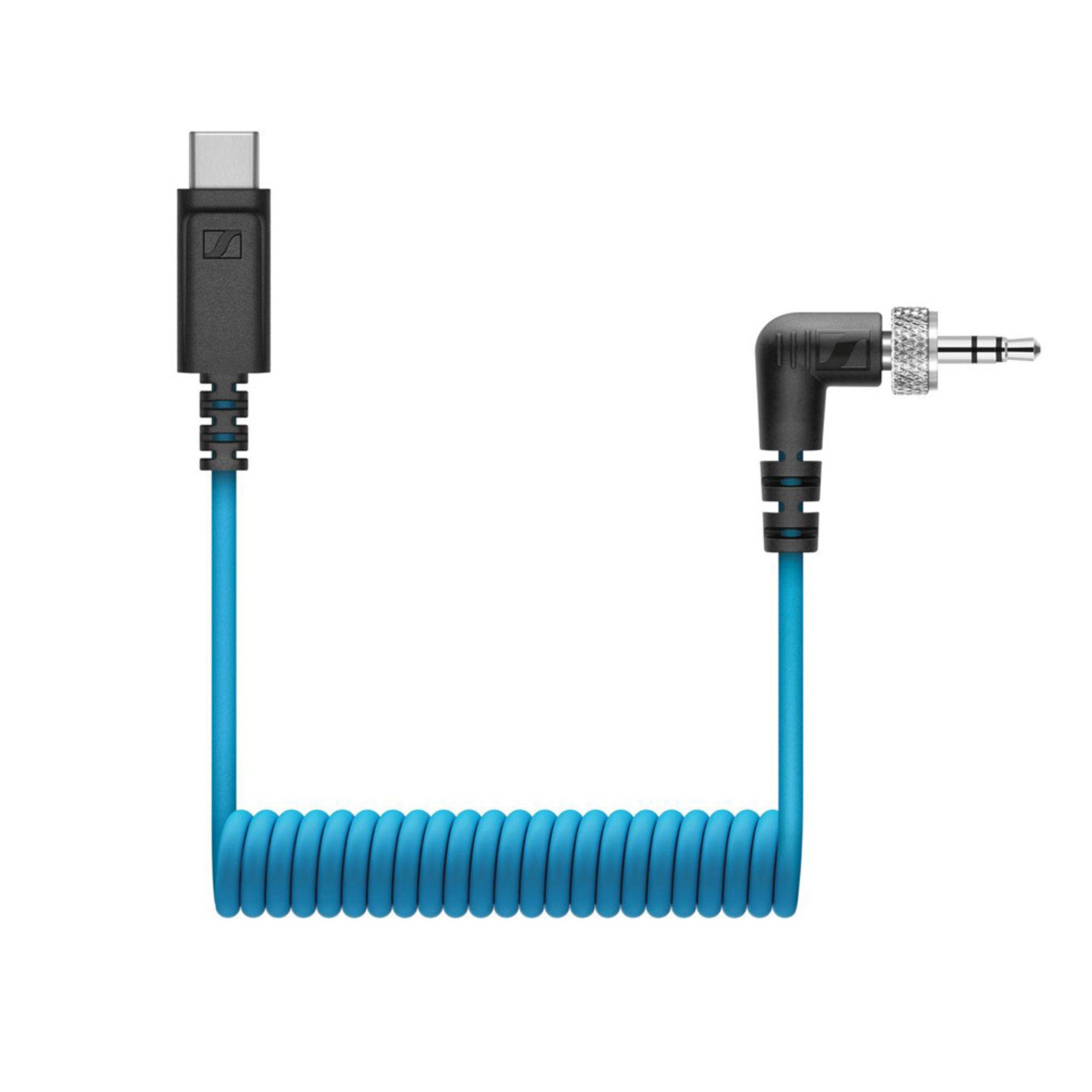 Sennheiser CL 35 USB-C - Locking 3.5 mm TRS to USB-C Coiled Cable