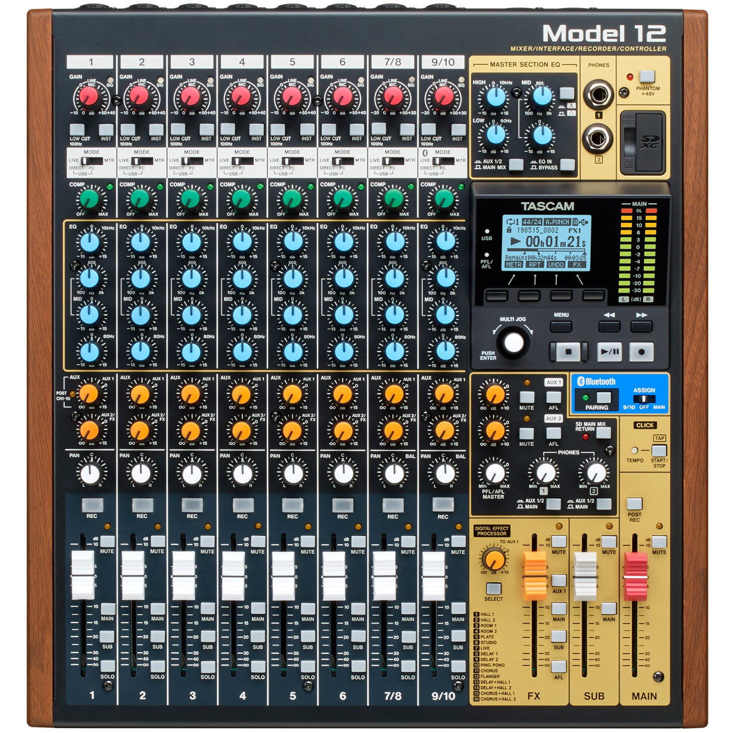Tascam Model 12 Integrated Production Suite - Mixer/Interface/Recorder/Controller
