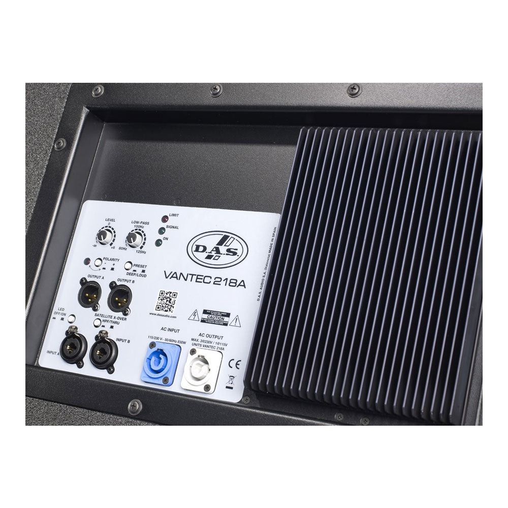 DAS VANTEC-218A - Active Dual 18-Inch Stackable Subwoofer (Black)