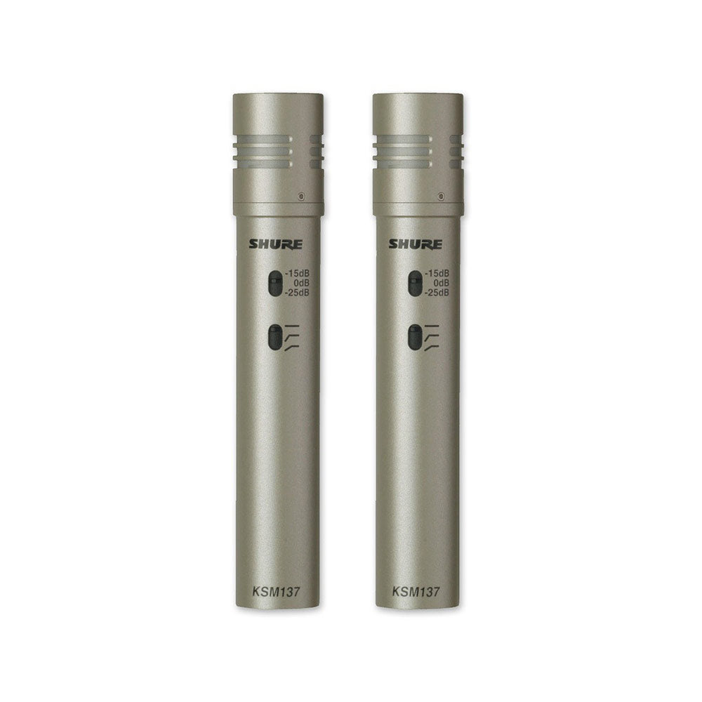 Shure KSM137SL Cardoid Small Diaphragm Condenser Microphone (Matched Pair)