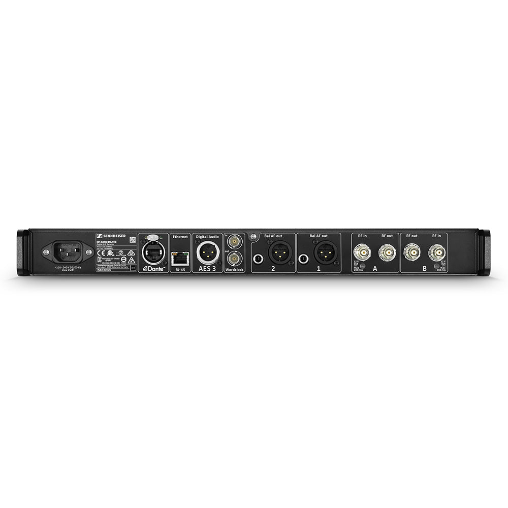 Sennheiser EM 6000 DANTE Dual-Channel Digital Wireless Receiver with Dante Outputs