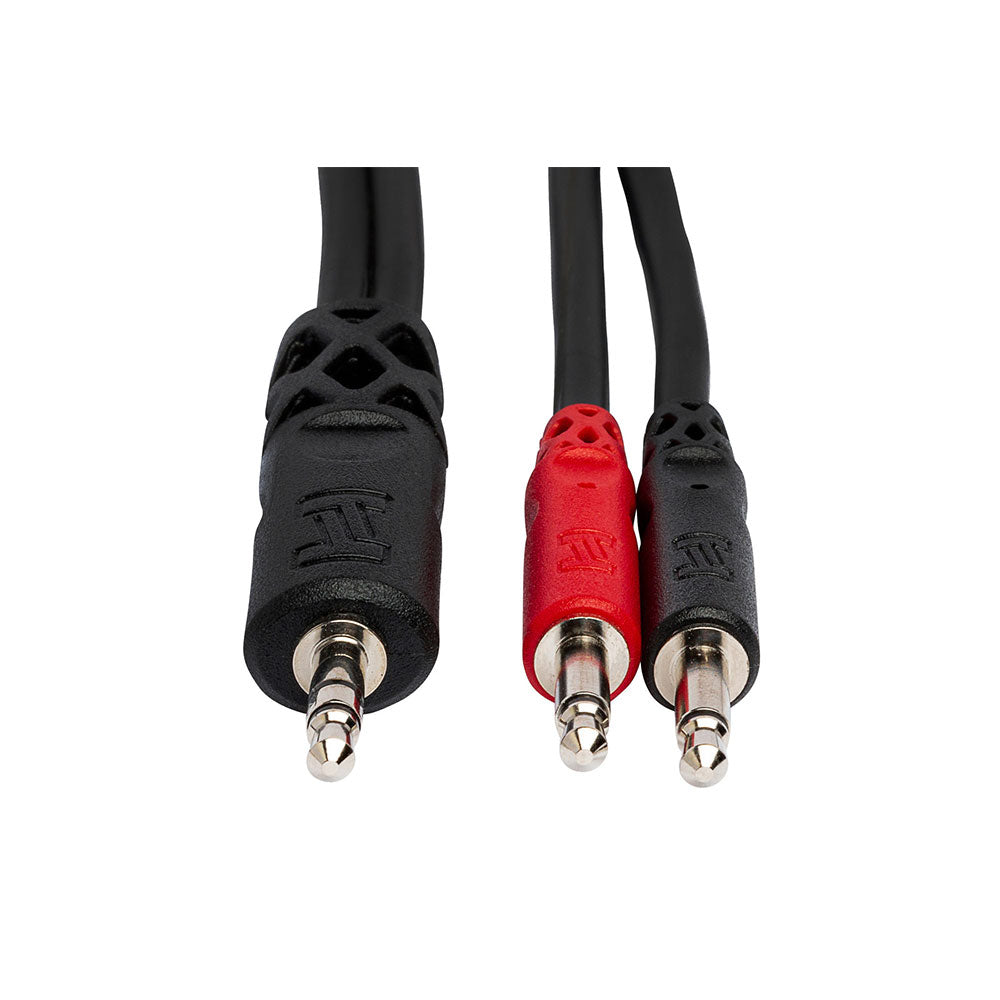Hosa YMM-152 - Stereo 3.5mm TRS to Dual 3.5mmm TS Breakout Cable (12 Inch)