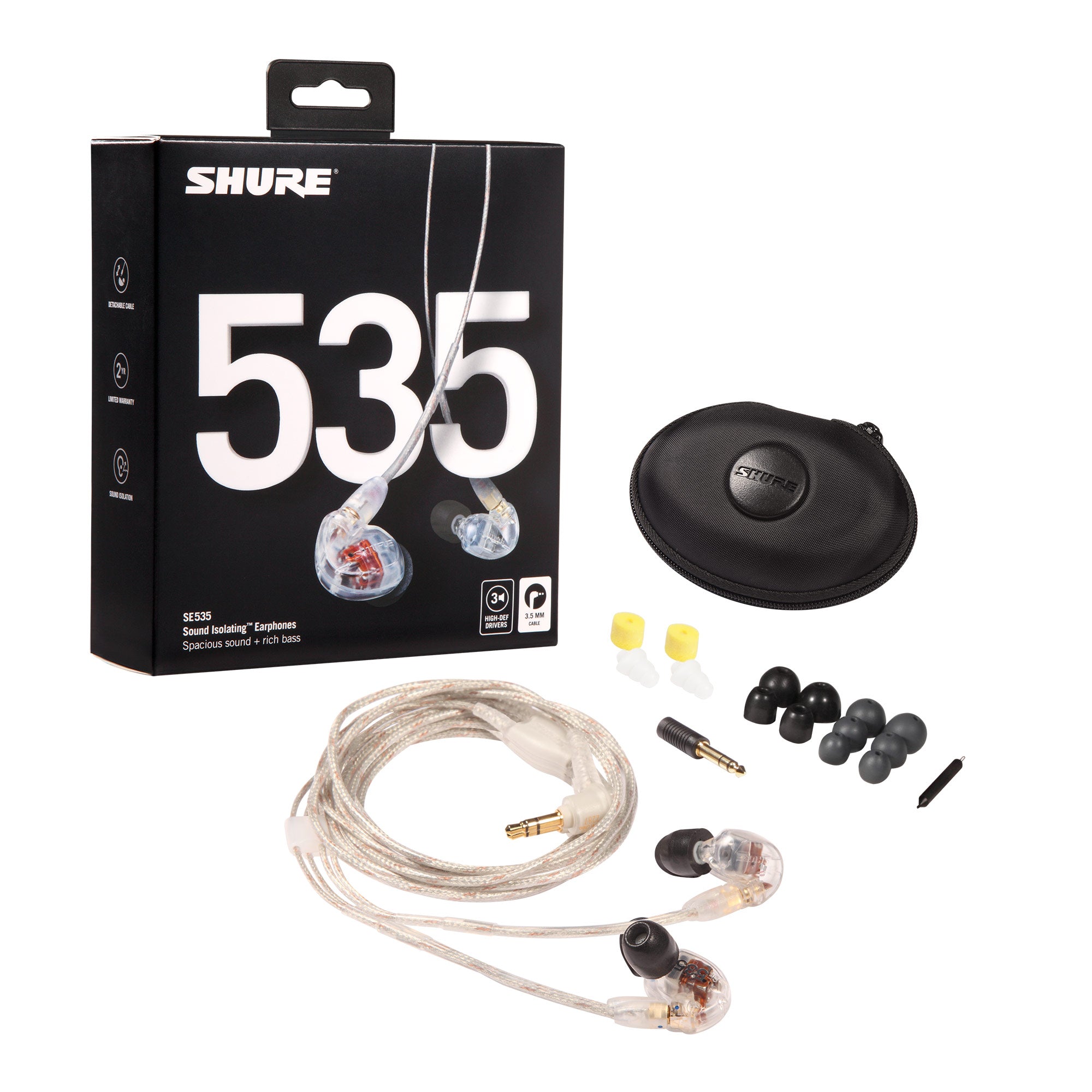 Shure SE535-CL Sound Isolating Earphones (Clear)