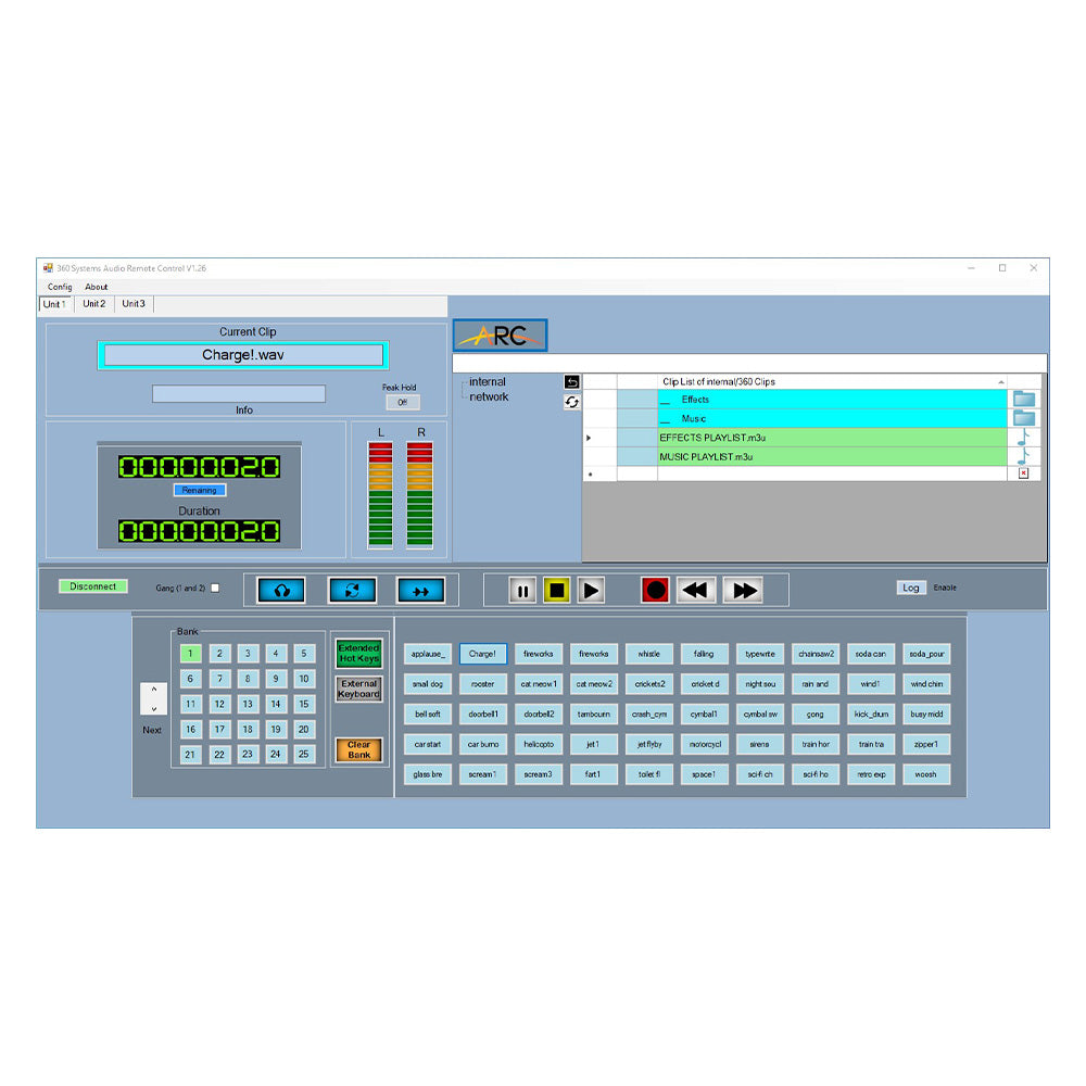 360 Systems ARC - Audio Remote Control Software for Instant Replay 3 or DigiCart 5
