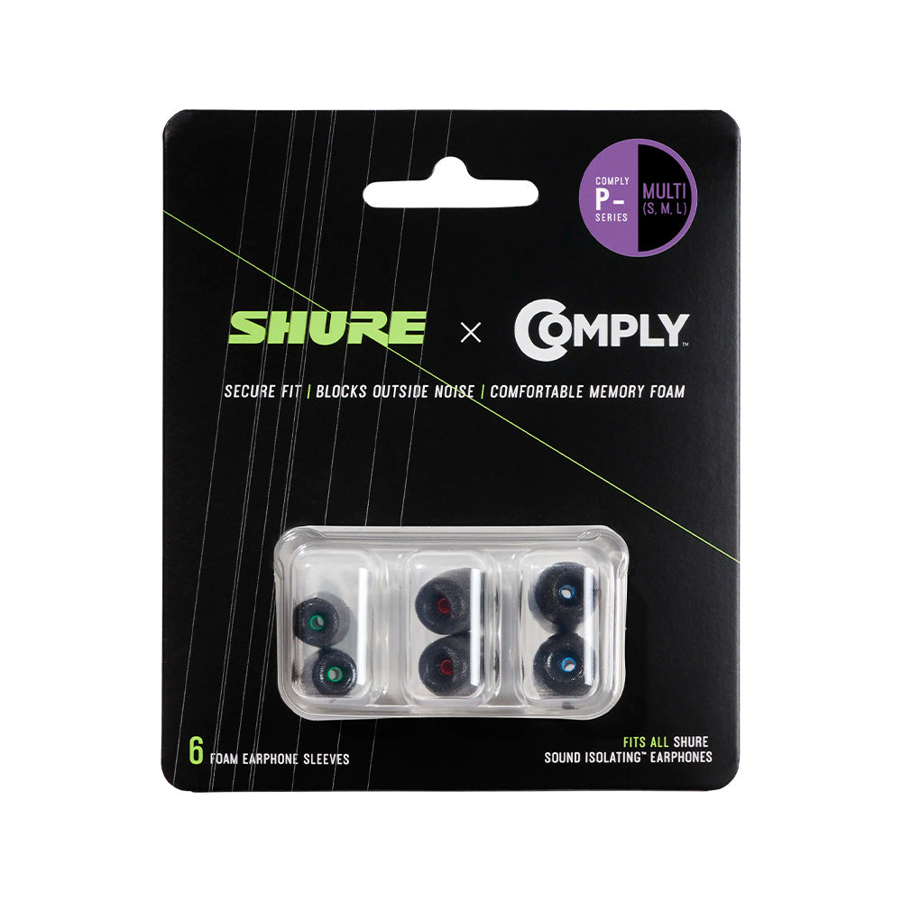 Shure EACYPF-6KIT - Comply (P-Series) Black Foam Sleeves (Multipack)