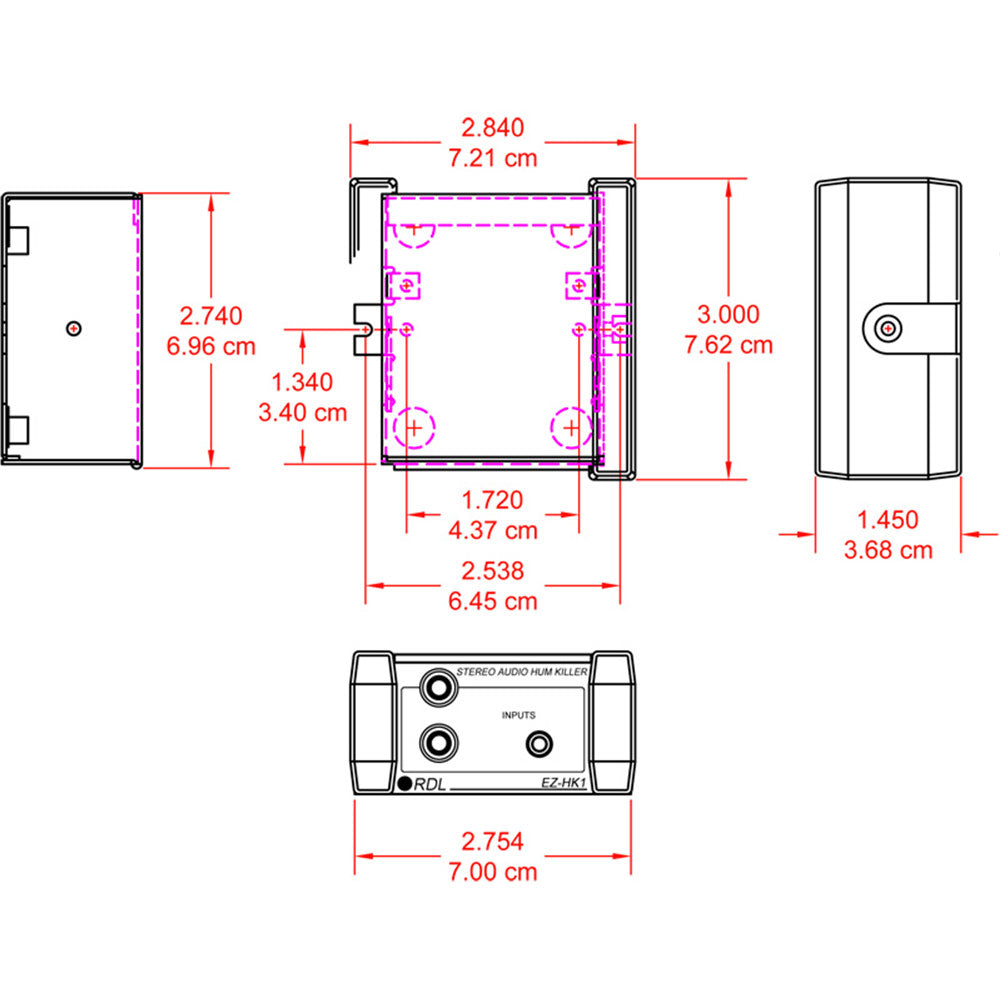 RDL EZ-HK1 Stereo Audio Hum Killer / Eliminator