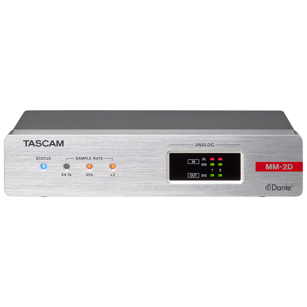 Tascam MM-2D-E - 2-Channel Mic/Line Input/Output Dante Converter with built-in DSP Mixer
