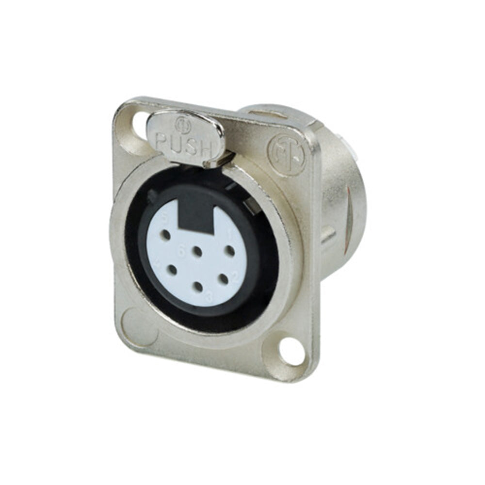 Neutrik NC6FSD-L-1 - 6-Pin Female XLR Receptacle for D-Series (Nickel)
