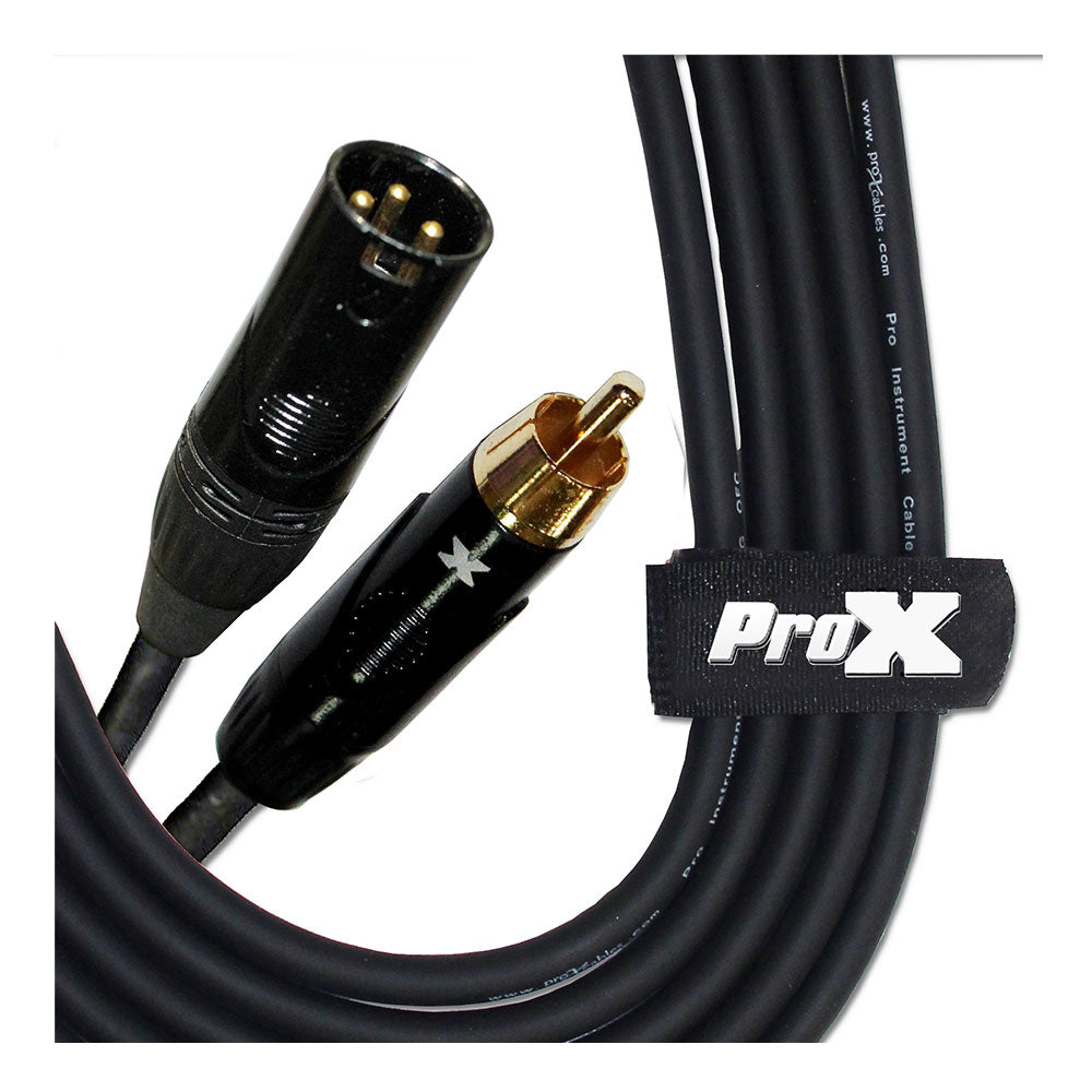 ProX XC-RXM10 10 Ft. Unbalanced RCA to XLR3-M High Performance Audio Cable