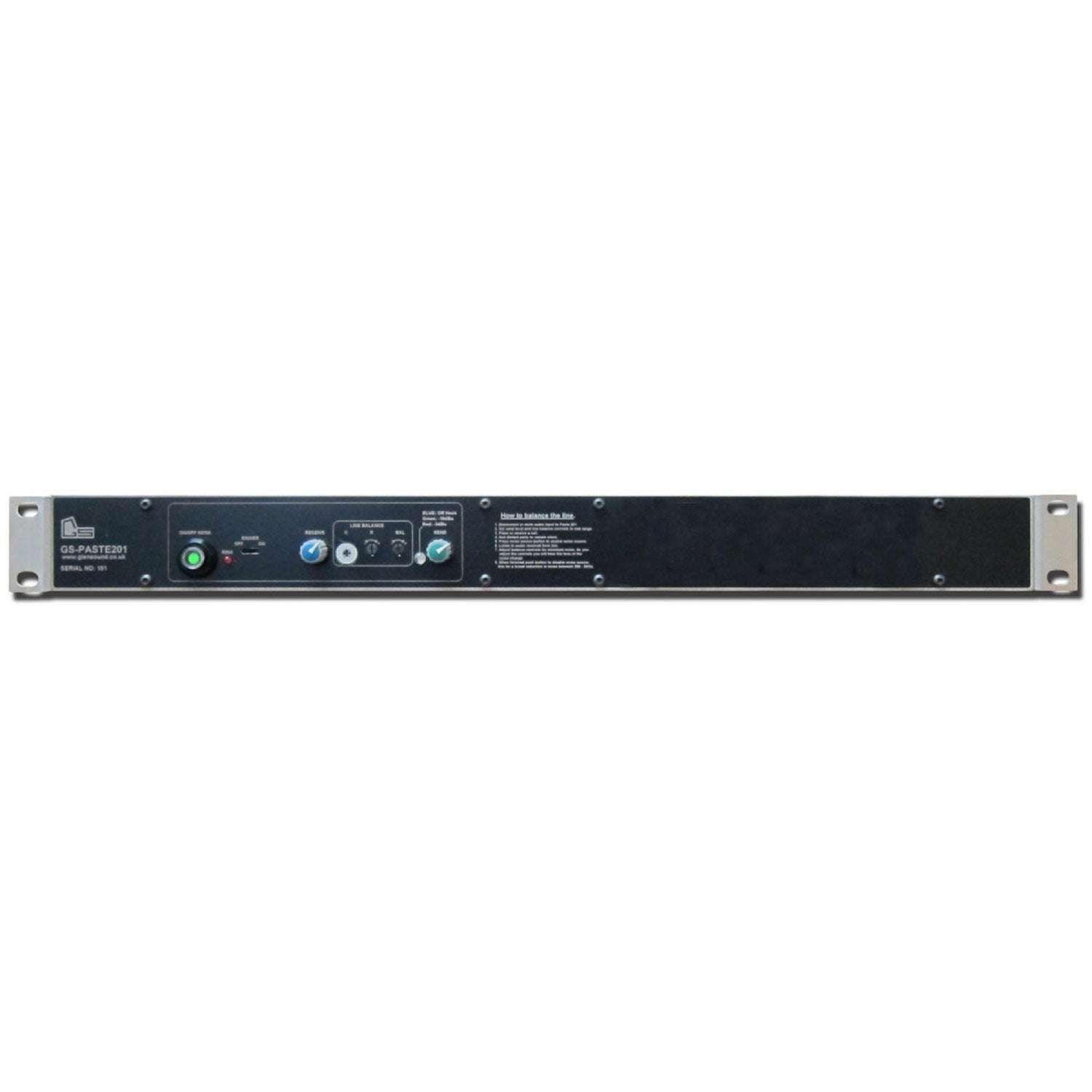 Glensound GS-PASTE201/R1 - Rack Mount Line Powered Telephone Balancing Unit