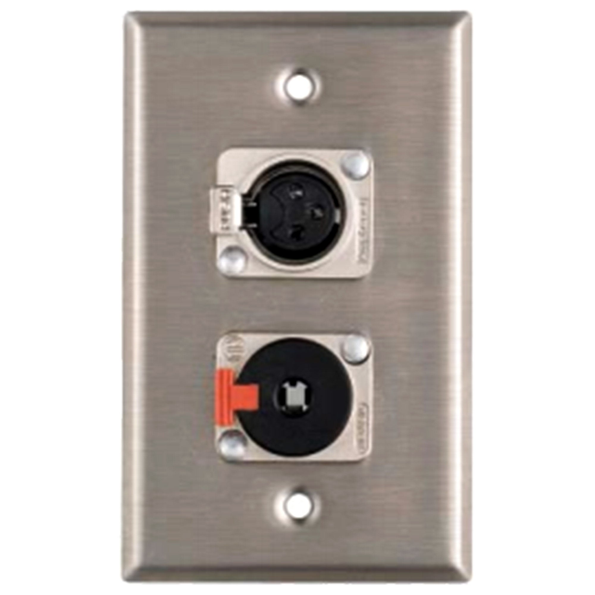 Pro Co WP1055 Single Gang Stainless Steel Wall Plate (XLRF and Locking TRS)