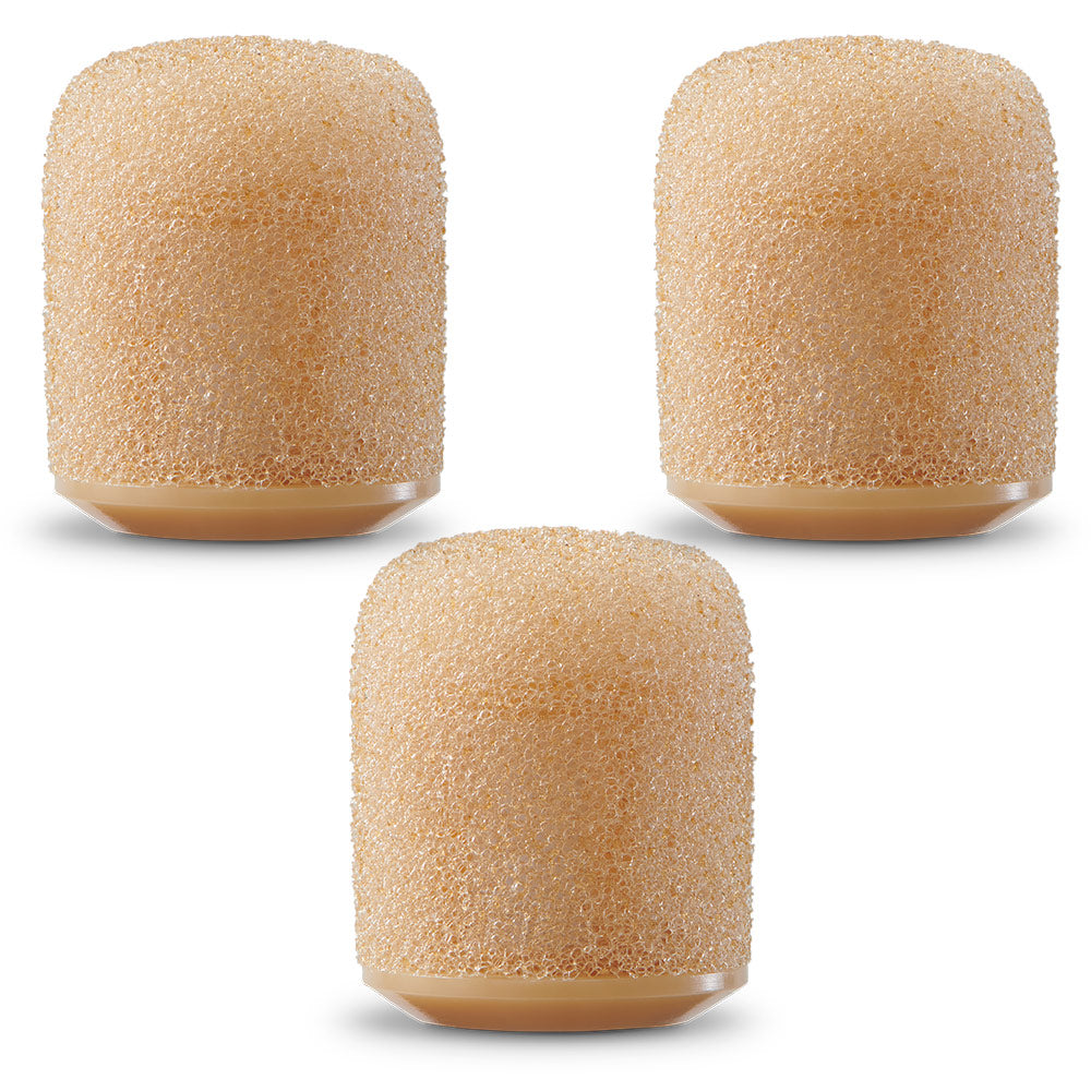 Shure RPMDL4SFWS Snap Fit Windscreens for DuraPlex Series (Tan / Set of 3)