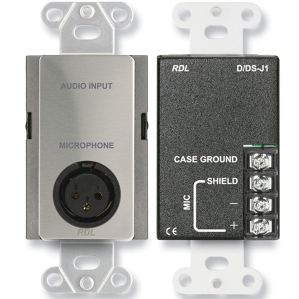 RDL DS-J1 Microphone Input Assembly - XLR, Terminal block - Stainless