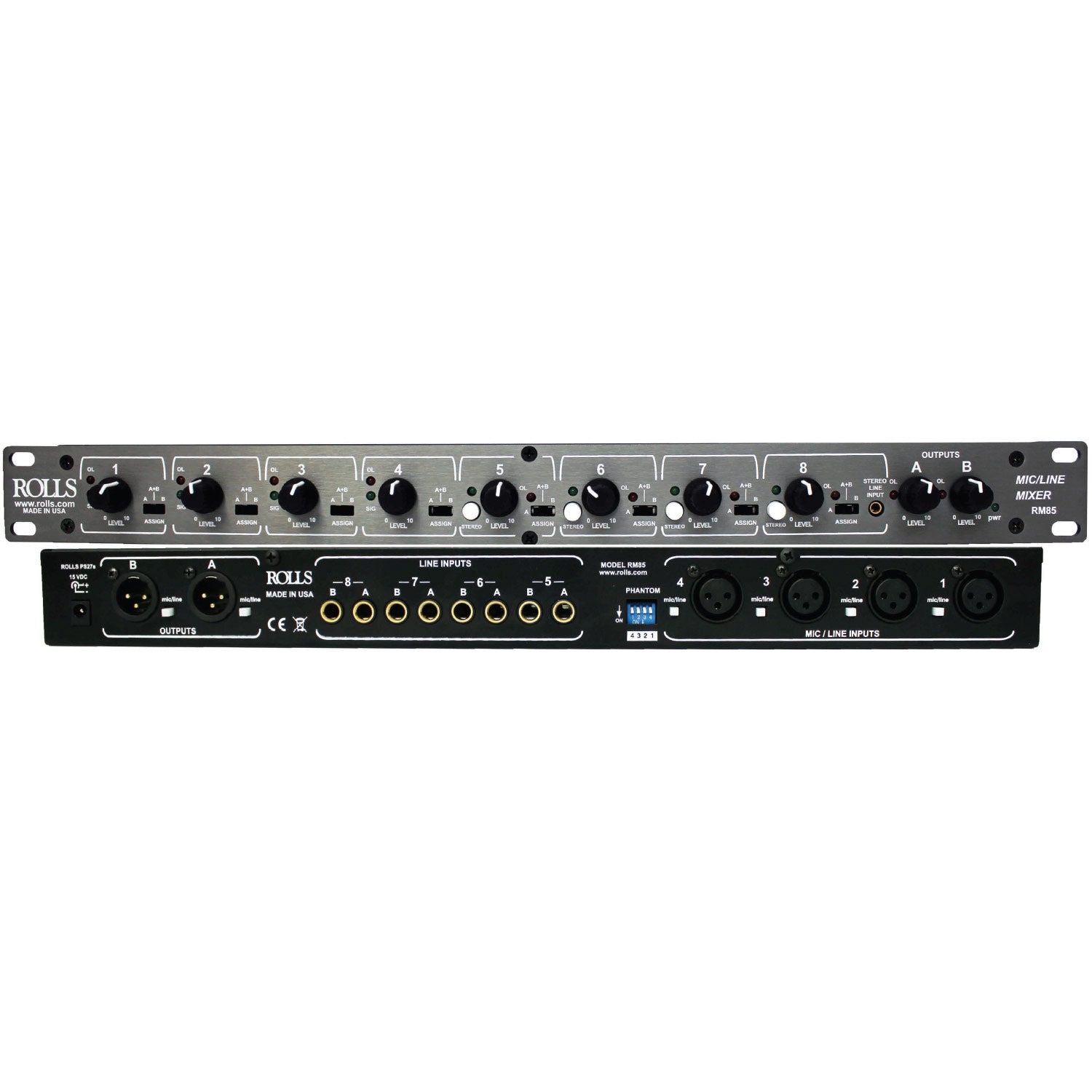 Rolls RM85 Two Zone Mic/Line Mixer