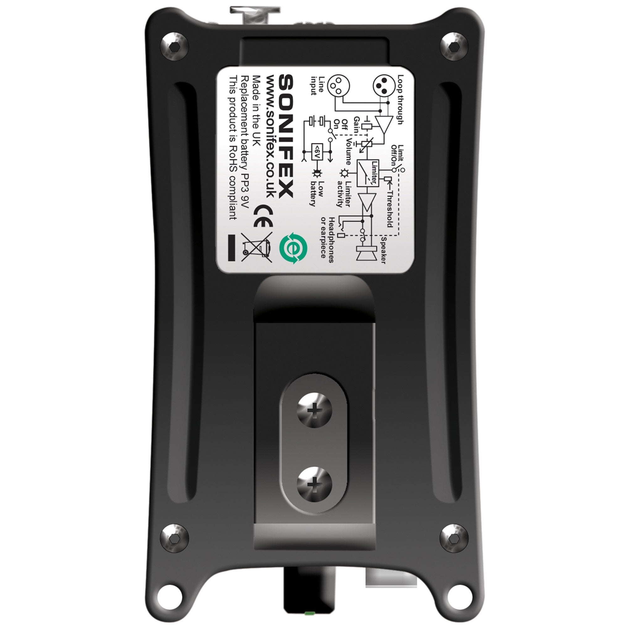 Sonifex CM-BHA Belt Pack Headphone Amplifier with Limiter & Loudspeaker