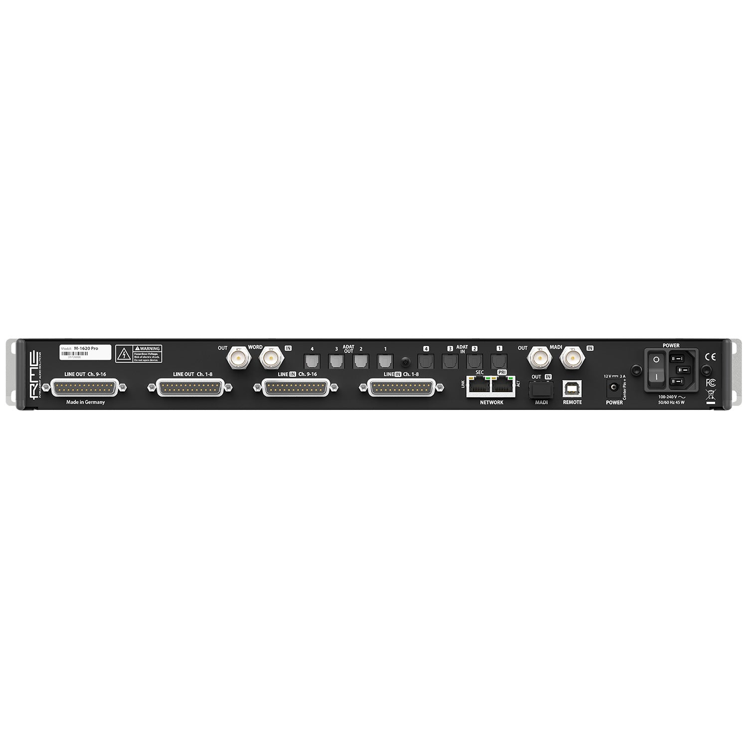 RME M-1620 Pro - 16-Channel A/D 20-Channel D/A Converter with ADAT / Milan / MADI