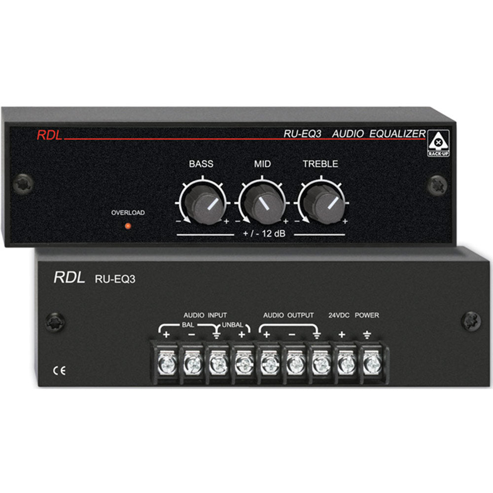 RDL RU-EQ3 Three Band Equalizer with Knobs - Terminals