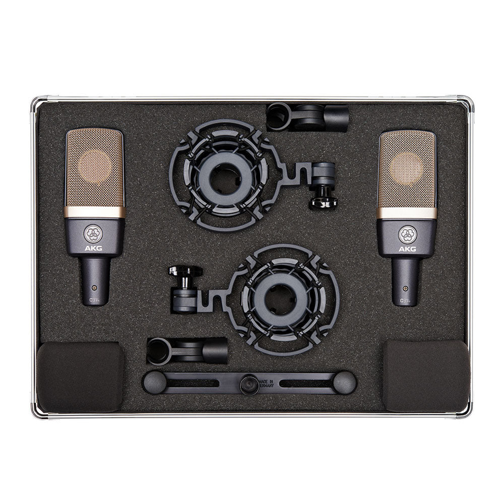 AKG C314 Stereo Set - Matched Pair with Case and Mounts