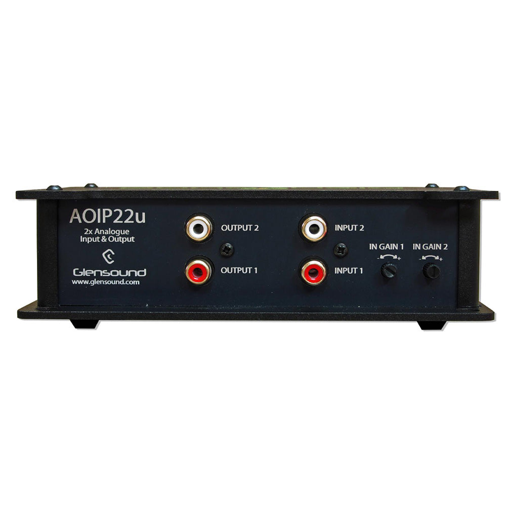 Glensound AoIP22u - Two-Channel Unbalanced Analog to Dante / AES67 Interface