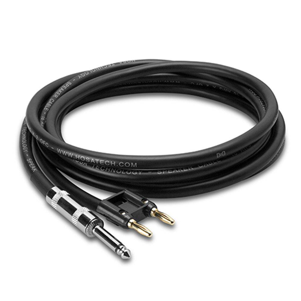Hosa SKJ-605BN Speaker Cable, Hosa 1/4 inch TS to Dual Banana, 5 feet