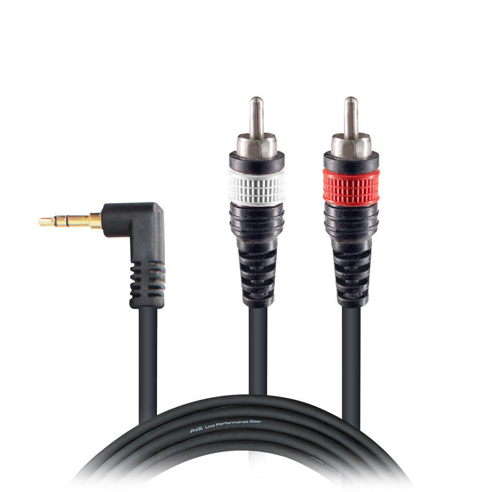 ProX XCP-CMR03 3Õ Ft Premium 3.5mm 1/8Ó Mini TRS to Dual RCA-M Unbalanced Y-Cable