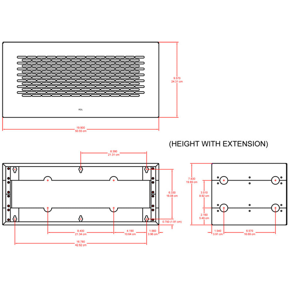 RDL RK-2UX 19" Utility Rack Chassis - 2 RU extension