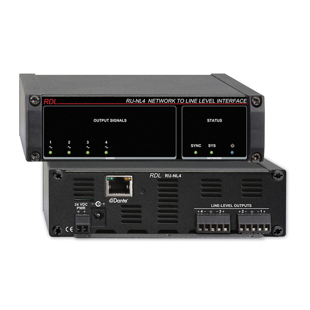 RDL RU-NL4 Dante Network to Line Level Interface