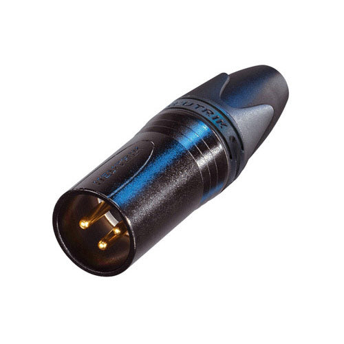 Neutrik NC3MXX-B-D 3-Pin Male Cable End - Black/ Gold - Bulk
